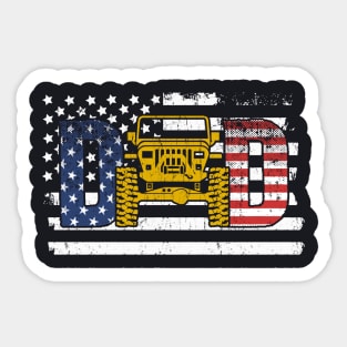 Jeep Dad American Flag Jeep Father's Day Papa Jeep America Jeep 4th of July Jeep Father Gift Sticker